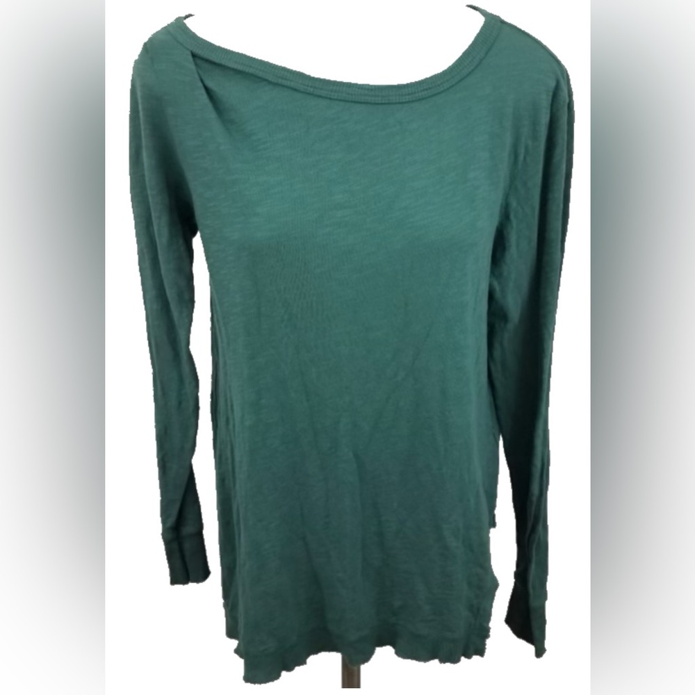 Anthropologie Left of Center Green Long Sleeve Top